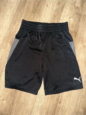 Puma Black and Gray Boys Athletic Shorts